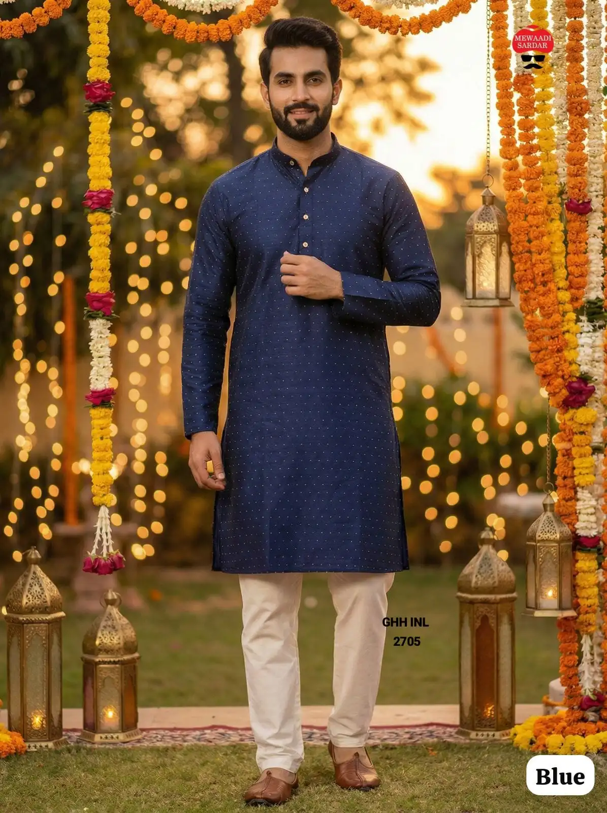 Silk Jacquard Men's Festive Kurta Pajama Set